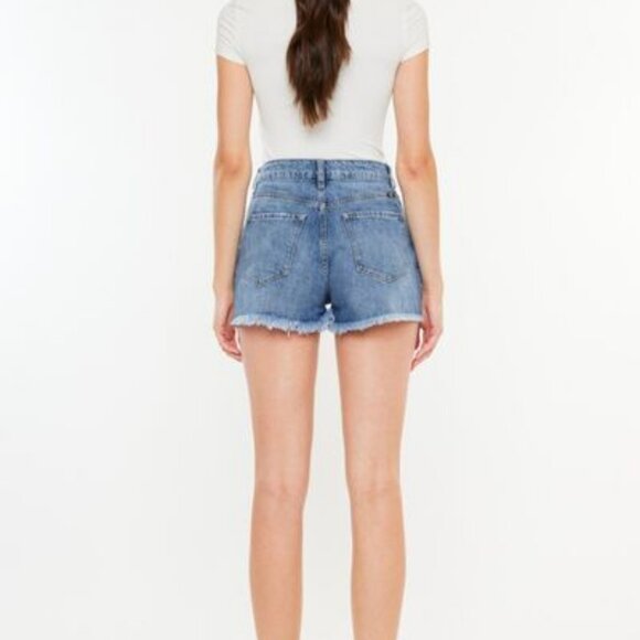 Hazel Blues® |  Kancan Distressed Raw Hem High Waist Denim Shorts - Picture 2 of 8